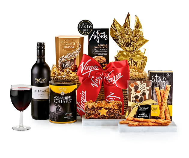 Bespoke Branded Chedworth Hamper With Red Wine